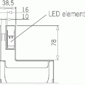 Euroline goot +LEDline RVS rooster 100cm