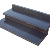 Betonnen bastrede L-element 120x42x15 grijs en zwart