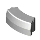 Trottoirband 18/20x25x78,5 cm R=1 bocht uitwendig grijs visbek