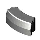 Trottoirband 18/20x25x78,5 cm R=3 bocht uitwendig zwart visbek