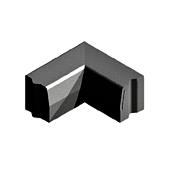 Trottoirband 13/15x25 cm hoek 90 graden inwendig zwart visbek
