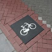 Symbooltegel 30x30x6 cm zwart/wit fiets