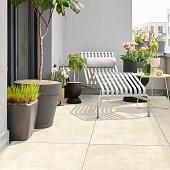 Vol keramische tegel, betonlook 80x80x3 cm, Crème