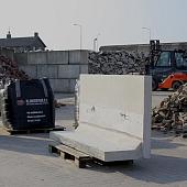 Profi- Keerwand grijs 105 cm hoog, 199 cm Lang, ca.64-70 cm voet