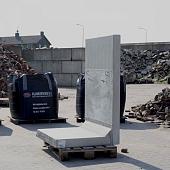 Profi- Keerwand grijs 155 cm hoog, 49 cm Lang, ca.94-100 cm voet