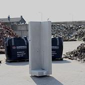 Profi- Hoekwand grijs 155 cm hoog, 49/49 cm Lang, ca.48 cm voet