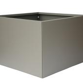 Bloembak vlak poedercoat taupe 90x90x60