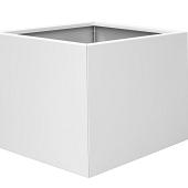 Bloembak vlak poedercoat wit 90x90x60