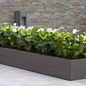 Bloembak poedercoat taupe 210x210x56