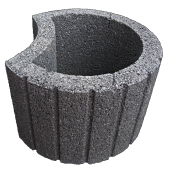 Cirkelflor groot zwart 48x38x30cm