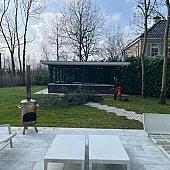Gebruikte marmeren buitentegels, diverse lengtes, banenverband