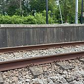 Keerwand gebruikt 110x60x65 Grijs, hoogte x lengte x voet in cm