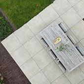 Vol Keramische Tegel, Betonlook 80x80x3 Cm, Crème