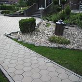 Zeskant 8 cm grijs (mini-facet, met deklaag)