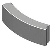 Opsluitband bocht 12x25x78,5 cm R=10 grijs