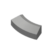 Geleideband 5/20x25x78.5 cm R=8 bocht uitwendig grijs visbek
