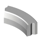 Trottoirband 18/20x25x78,5 cm R=12 bocht inwendig grijs visbek