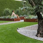 Bloembak module+ inwendig hoekpaneel (c) corten 60x56 r