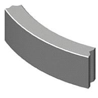 Opsluitband bocht 12x25x78,5 cm R=3 grijs