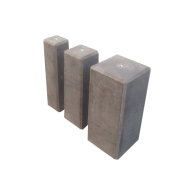 Betonpoer glad 12x12x50 cm zwart (1x schroefhuls M16)