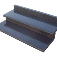 Betonnen bastrede L-element 120x42x15 grijs en zwart