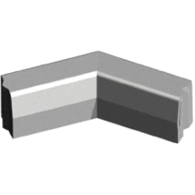 Trottoirband 13/15x25 cm hoek 135 graden inwendig grijs visbek