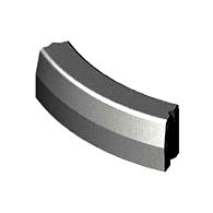 Trottoirband 13/15x25x78,5 cm R=15 bocht uitwendig zwart visbek