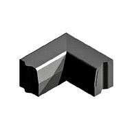 Trottoirband 13/15x25 cm hoek 90 graden inwendig zwart visbek
