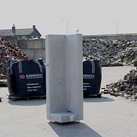Profi- Hoekwand grijs 155 cm hoog, 49/49 cm Lang, ca.48 cm voet