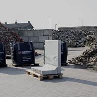 Profi- Keerwand grijs 105 cm hoog, 49 cm Lang, ca.64-70 cm voet