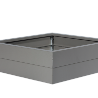 Bloembak poedercoat taupe 120x120x28