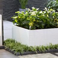 Bloembak poedercoat wit 90x90x70