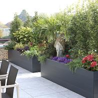 Bloembak poedercoat antraciet 180x60x70