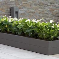 Bloembak poedercoat taupe 270x150x70