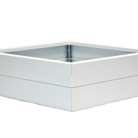 Bloembak poedercoat wit 120x120x28