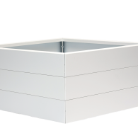 Bloembak poedercoat wit 120x120x42
