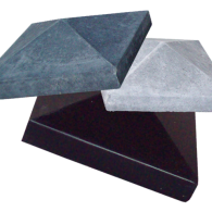 Paalmuts met punt 44x44 cm zwart gecoat
