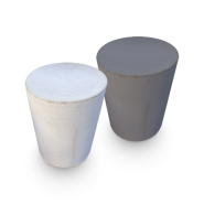 poef rond 45x40 grijs