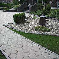 Zeskant 8 cm grijs (mini-facet, met deklaag)