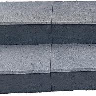 Traptrede 60x30x15 cm indus black kleurecht met facet