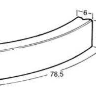 Opsluitband bocht 6x20x78,5 cm R=1 grijs