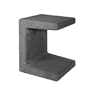 Betonnen U-element 40x40x50 cm zwart