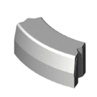 Trottoirband 18/20x25x78,5 cm R=8 bocht uitwendig grijs visbek