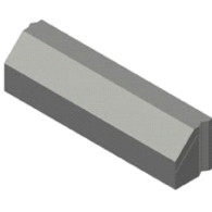 RWS Band 11,5/22,5x25x100 cm recht grijs visbek
