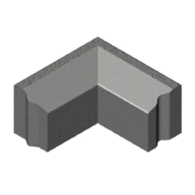 Geleideband 5/20x25x50 cm hoek inwendig 90 graden grijs visbek