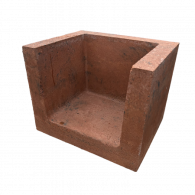 Betonnen U-hoekelement 40x40x50 cm roestbruin
