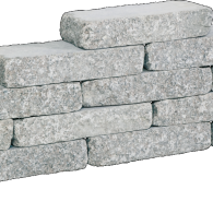 Graniwall grey rockface 40x16x8 cm. 2 ruwe zijdes