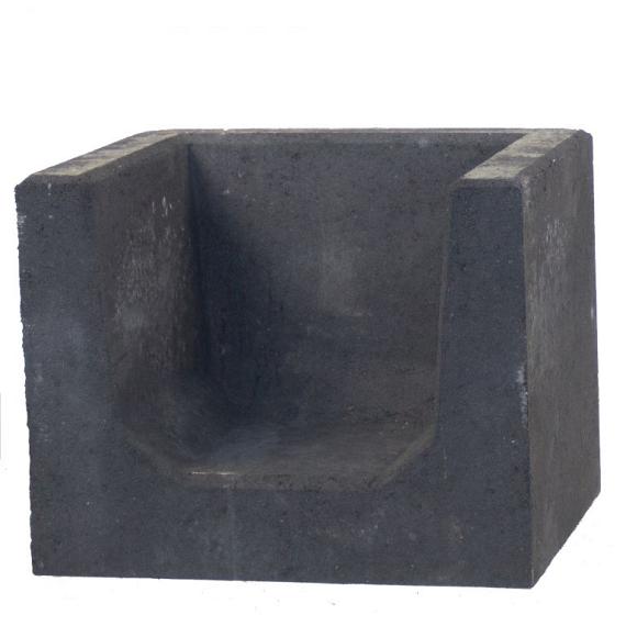 U-Hoeksteen 40x50x40 cm zwart