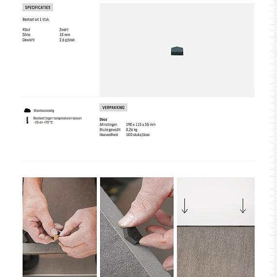Solidor afstandhouder muur zelfklevend 10 mm