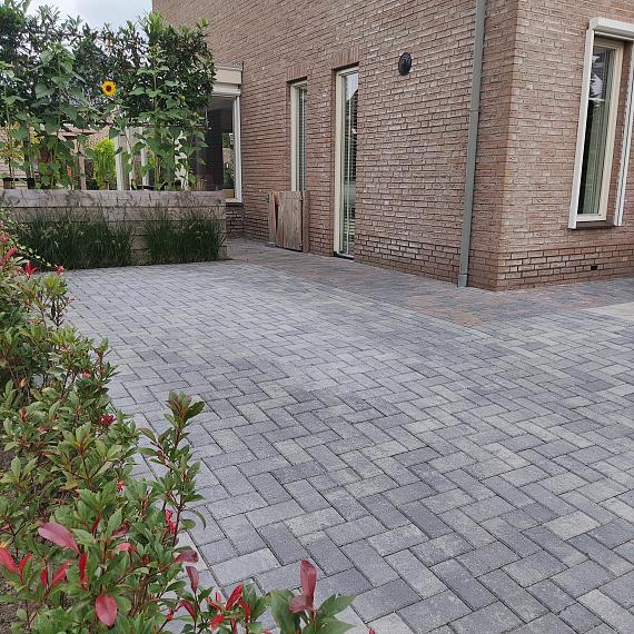 Betonstraatsteen 8 cm grijs/zwart komo